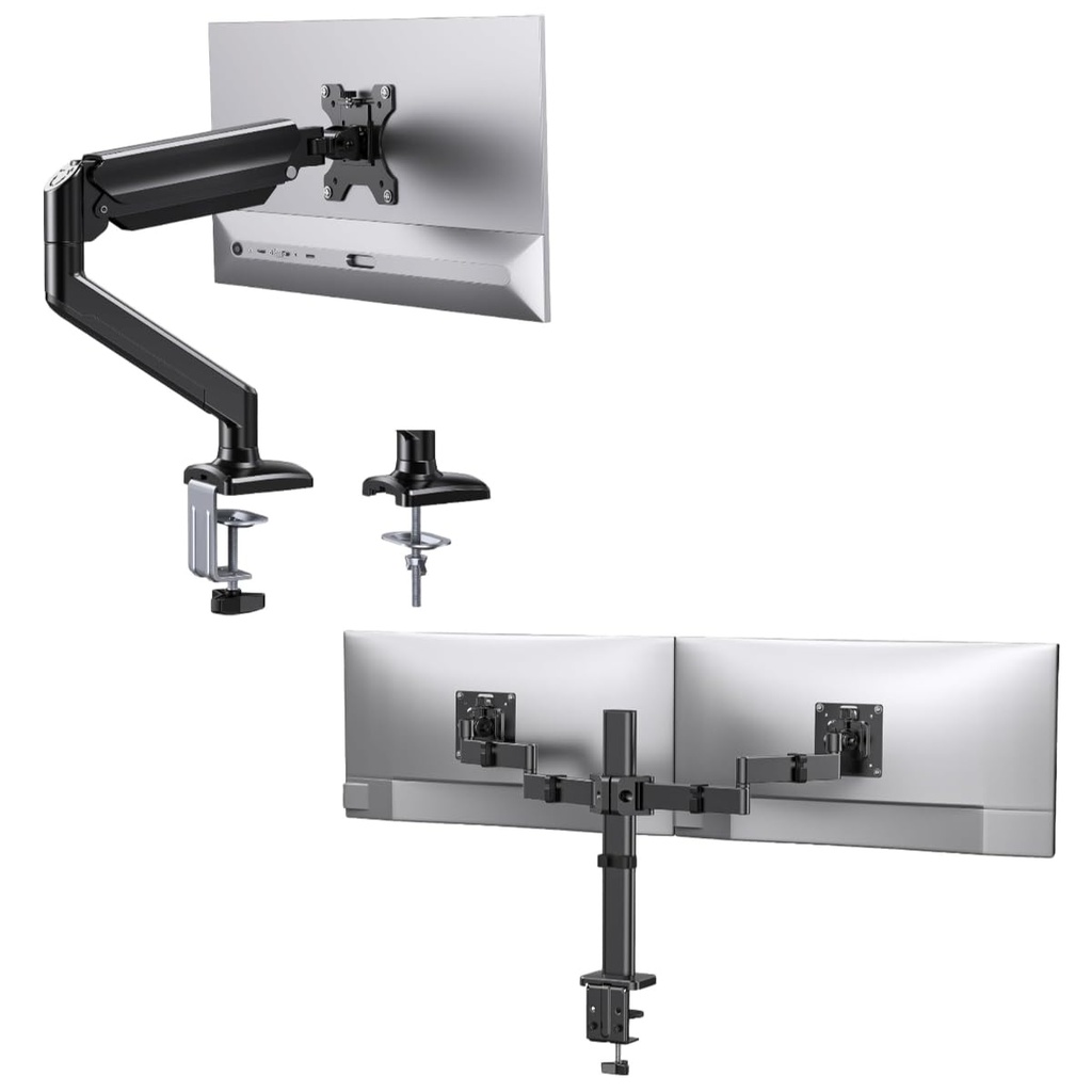 ErGear Brazo de monitor único para pantallas de 13 a 34 pulgadas, de gas ajustable