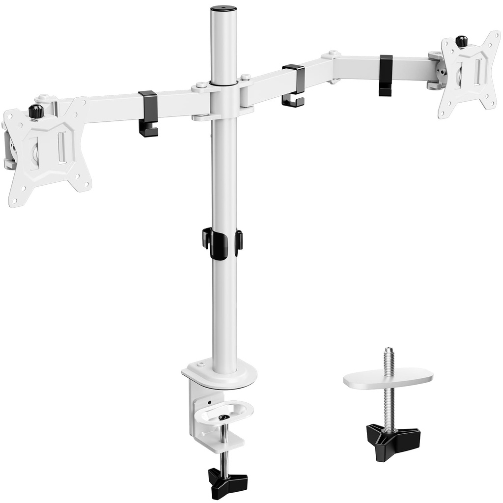 ErGear Soporte de monitor doble totalmente ajustable para 2 pantallas de hasta 32 pulgadas