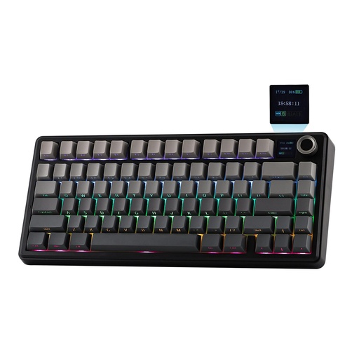 [TCL-00012373] EPOMAKER X Aula F75 MAX - Teclado mecánico inalámbrico con pantalla TFT y perilla, teclado para juegos con junta en un 75% de diseño, intercambiable en caliente, retroiluminación RGB, para PC/Mac