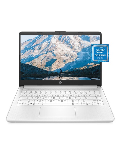 [LPT-00010537] HP Computadora portátil 14, Intel Celeron N4020, 4 GB de RAM, 64 GB de almacenamiento, pantalla HD de microborde de 14 pulgadas, Windows 11 Home, delgada y portátil, gráficos 4K, un año de Microsoft
