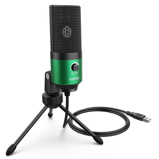 [MCRF-00008733] Microfono USB De Condensador FIFINE K669G - Cardioide Para PC, PS4, Mac - Para Streaming - Podcast - Twitch. (Green)