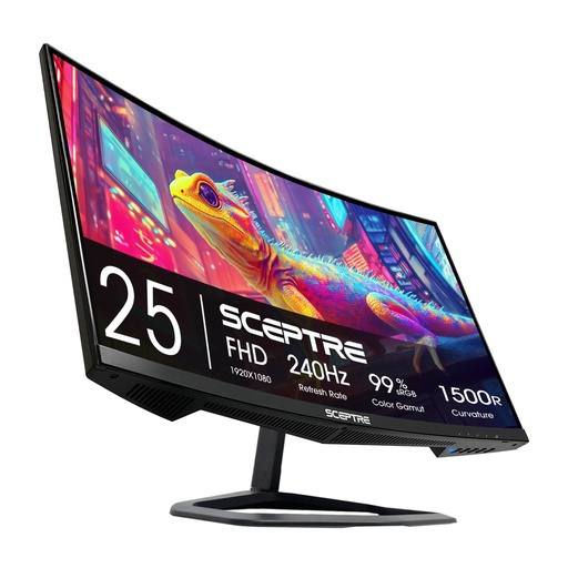 [MNT-00009056] Monitor Curvo Sceptre C25 – 24,5"  FullHD VA – 240Hz - 1ms (C255B-FWT240)
