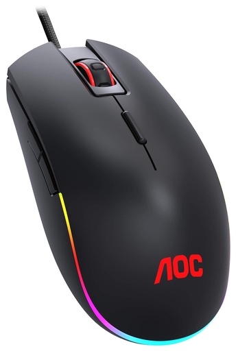 [MUSE-00006213] Mouse Gamer AOC RGB GM500, NVIDIA Reflex Analyzer Compatible, Low Input Lag, OMRON (L&R) Switches, 5000 DPI, Customizable