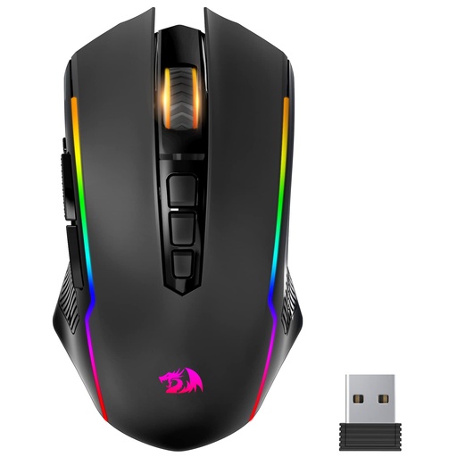 [MUSE-00009072] Mouse Gamer Redragon Ranger M910-K cableado - RGB, 8000 DPI ajustable, 9 botones macro programables y botón de fuego, software compatible con teclas DIY