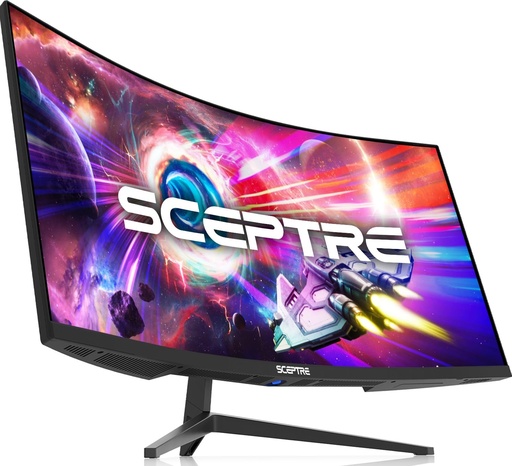 [MNT-00010979] Sceptre Monitor WQHD ultraancho curvo de 34 pulgadas 3440 x 1440 R1500 hasta 165Hz DisplayPort x2 99% sRGB 1 ms imagen por imagen, negro máquina 2023 (C345B-QUT168)