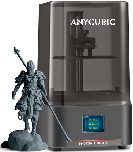 [IM3D-00011737] ANYCUBIC Photon Mono 4, impresora 3D de resina con pantalla LCD mono de 10 K de 7 pulgadas, fuente de luz LighTurbo estable e impresión rápida de 2.756 in/h, volumen de impresión 6.04 x 3.42 x 6.49