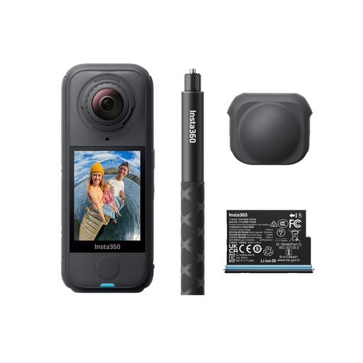 [PR-00052] Insta360 X4 Air Kit de inicio - Cámara 360 de 8K y 165g ligera, palo de selfie invisible, lentes reemplazables, dispara primero y enmarca después, protección contra el viento incorporada