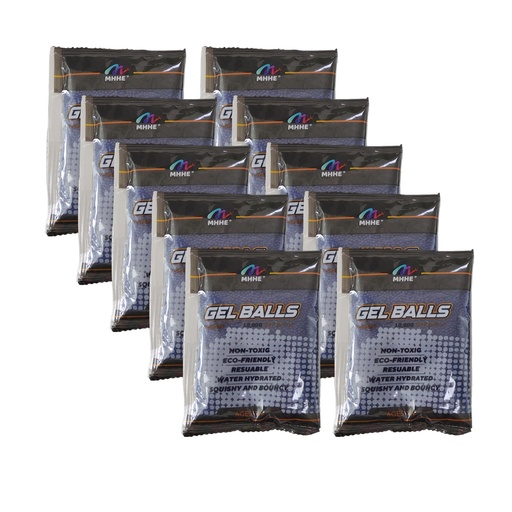 [PR-00083] MHHE, Munición de gel azul de 100 quilates para lanzadores de bolas de gel (0.276-0.315 in, 10 paquetes, 10000 piezas por paquete), bolas de hidrogel para edades de 14 años en adelante