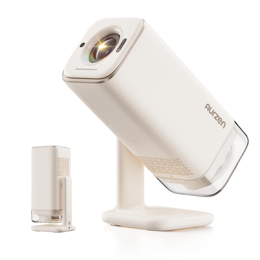 [PR-00091] Aurzen BOOM Air - Proyector portátil Google TV con WiFi y Bluetooth, alimentado por USB-C, proyector inteligente para películas al aire libre y en casa, compatible con 4K, enfoque en tiempo real 
