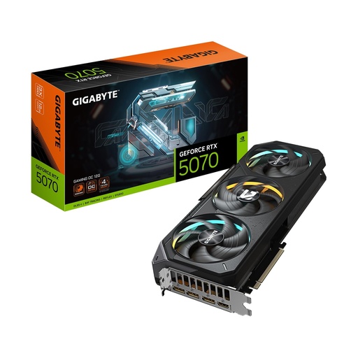 [PR-00093] Tarjeta gráfica GIGABYTE GeForce RTX 5070 Gaming OC 12G, 12GB 192-bit GDDR7, PCIe 5.0, sistema de enfriamiento WINDFORCE, tarjeta de video GV-N5070GAMING OC-12GD
