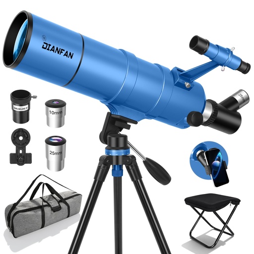 [PR-00194] Telescopio para niños y adultos, 3.543 in de apertura, 21.654 in, telescopio astronómico profesional para adultos de alta potencia, telescopios de viaje portátiles para principiantes con 