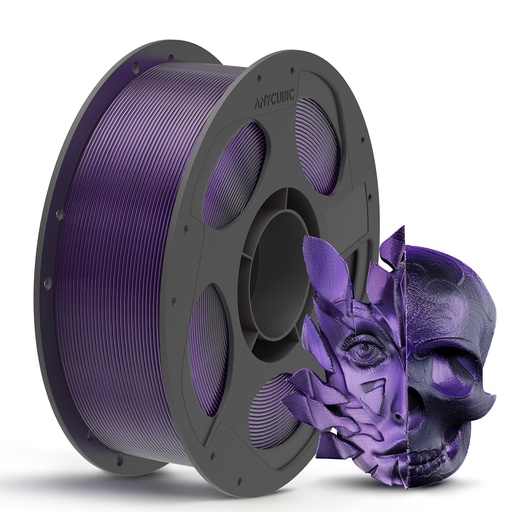 [PR-00248] ANYCUBIC Filamento de Seda de Doble Color Pla, Filamento para Impresora 3D de Cambio de Color Coextrusión 2-en-1 de Cromo 1.75mm, Precisión Dimensional +/- 0.02mm, Textura de Seda, Carrete 