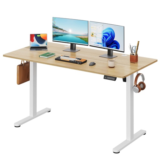 [PR-00281] DEVAISE - Escritorio eléctrico de pie de 55 x 28 pulgadas, escritorio ajustable para estar sentado o de pie, escritorio ergonómico con 3 ajustes de memoria, escritorio ajustable para computadora para 