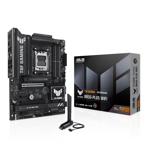 [TJM-00012274] ASUS TUF Gaming B850-PLUS WiFi AMD AM5 B850 ATX Placa base, 14+2+1 80A etapas, AI Ready, DDR5, PCIe 5.0, 3X M.2, Wi-Fi 7, LAN de 2.5 Gb, DisplayPort, HDMI™, USB 10Gbps y 20Gbps Type-C®, BIOS