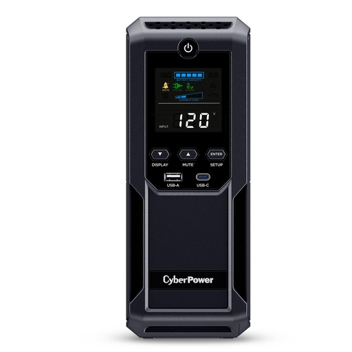 [UPS-00006305] CyberPower CP1500AVRLCD3 Sistema UPS LCD inteligente, 1500VA/900W, 12 tomas, 2 puertos USB, AVR, mini torre, negro
