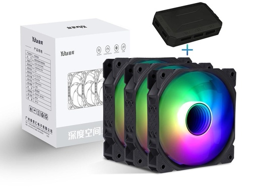 [DSPD-00009451] Disipador SAMA IMB 3 in 1 ARGB Fan Kit with Fan Hub, Addressable RGB 120mm